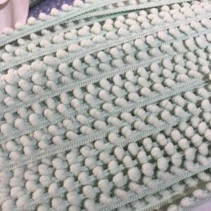 Little pompom trim in Mint