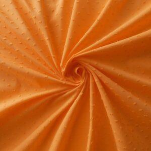 Alabama - Cotton Embroidered Swiss Bobble Knot Plain Lawns-Orange
