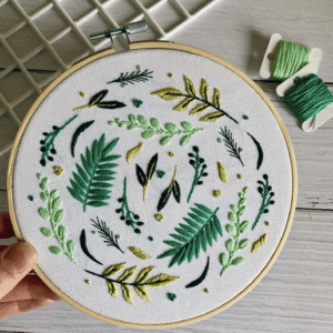 Full Embroidery Kit. Foliage - Plants and Leaves