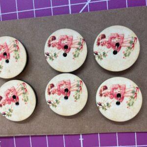 Vintage Children's Print Model 4 Buttons size 36  23mm