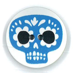 Catrina Printed Button Model  1 Blue size 28 18mm