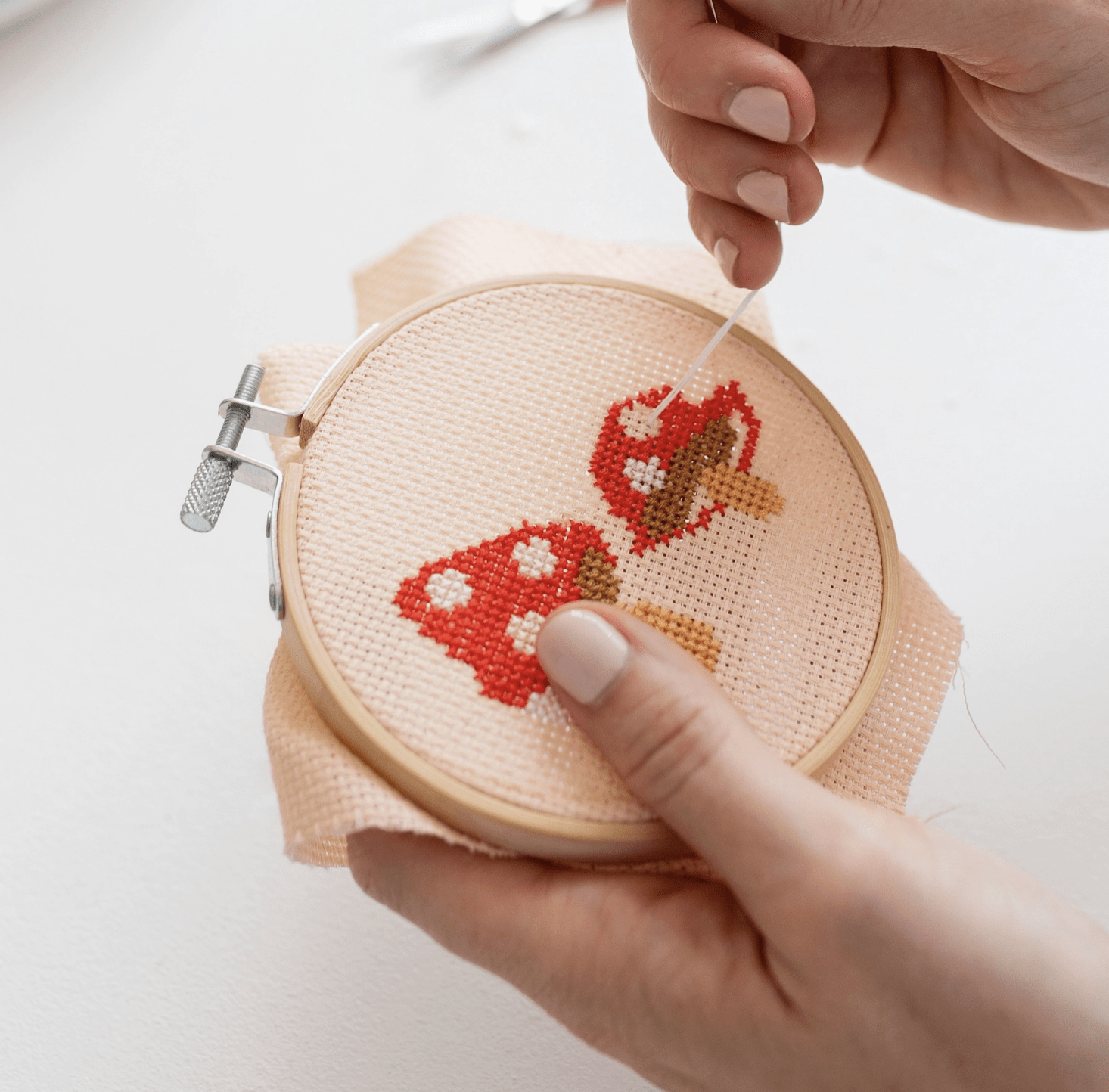 Toadstool Cross Stitch Kit - Red 3 Toadstool Cross Stitch Kit - Red - Image 3