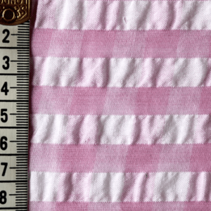1cm Check Gingham Seersucker Pink