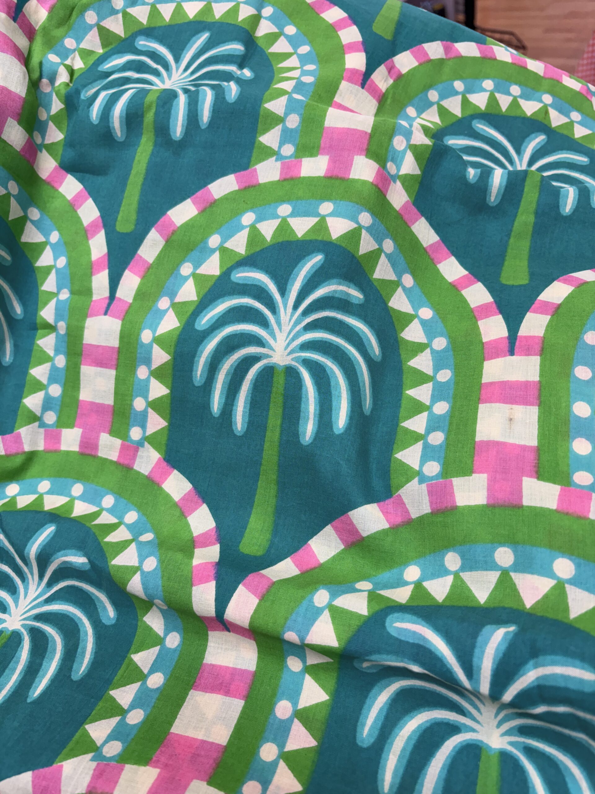 Indian Block Print Cotton Palm Tree Green 3 Indian Block Print Cotton Palm Tree Green - Image 3