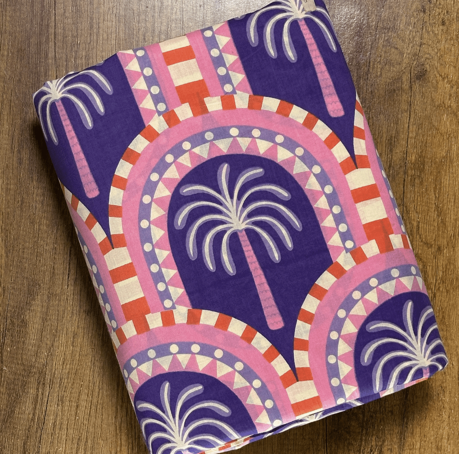 Indian Block Print Cotton Palm Tree Purple 1 Indian Block Print Cotton Palm Tree Purple