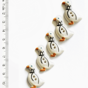5 Handmade White Goose Sewing Buttons