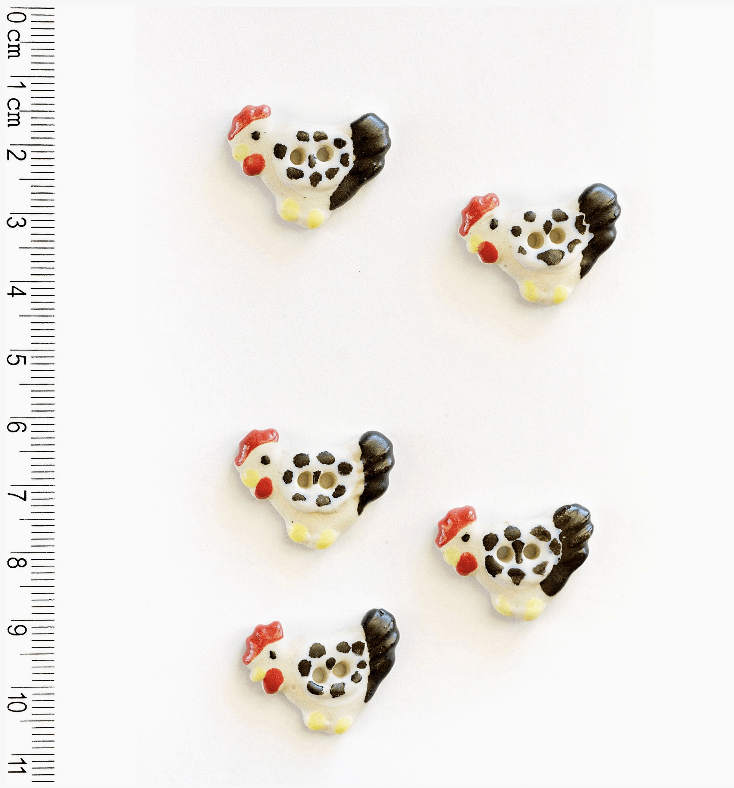 5 White Chickens Buttons 1 5 White Chickens Buttons