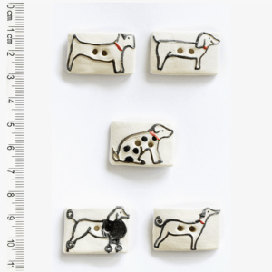 5 Mixed Dogs Buttons