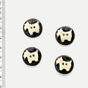 White Round Scotty Dog Buttons
